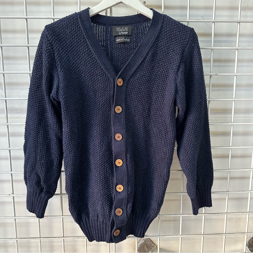 Howlin’‎ Will-O-The-Wisp Cardigan NAVY 100% pure wool, made in Scotland